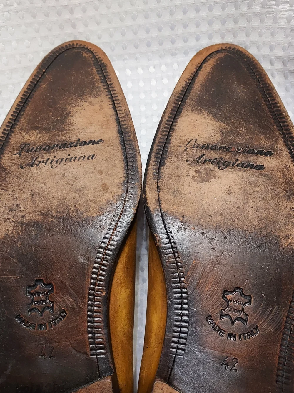 Calzoleria Toscano Men's Cognac Leather Lace-Up Brogue Derbys